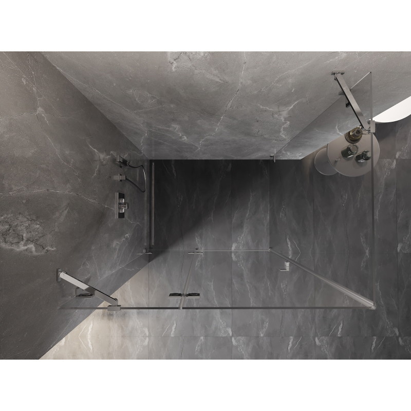 Mexen Lunar Duschkabine klappbar links 90 x 80 cm, transparent, Chrom - 834-090-080-01-00-L