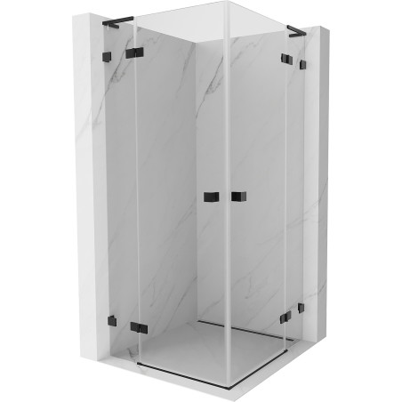 Mexen Lunar L Duo Duschkabine schwenkbar 70 x 70 cm, transparent, schwarz - 834L-070L-070P-70-00