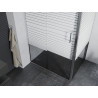 Mexen Apia 100 x 80 cm verschiebbare Duschkabine, weiße Streifen, Chrom - 840-100-080-01-20