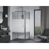 Mexen Apia Schiebeduschkabine 100 x 90 cm, weiße Streifen, Chrom - 840-100-090-01-20