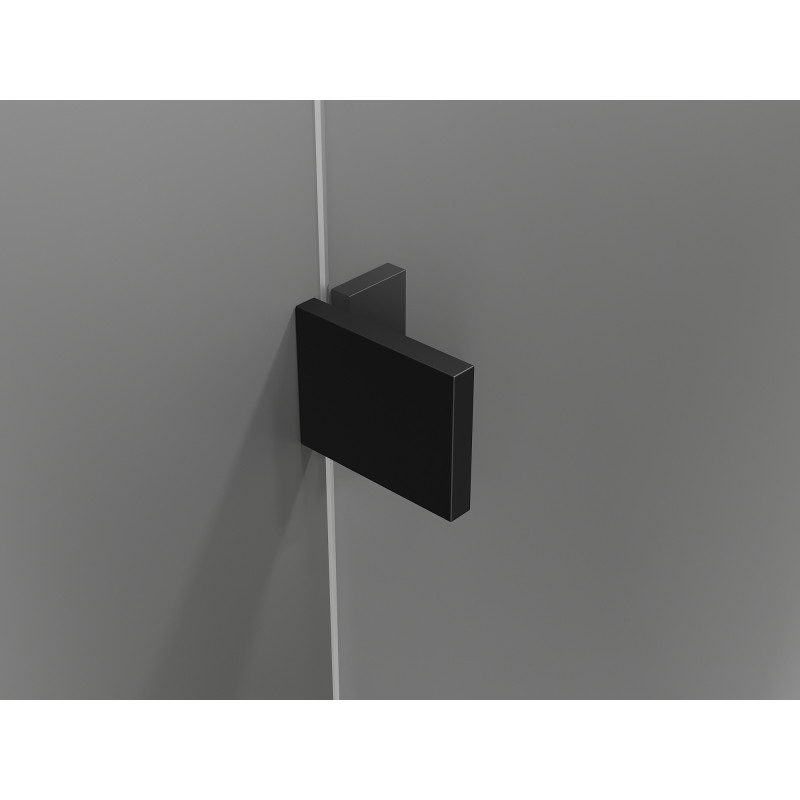 Mexen Lunar L Duo Duschkabine schwenkbar 75 x 75 cm, transparent, schwarz - 834L-075L-075P-70-00