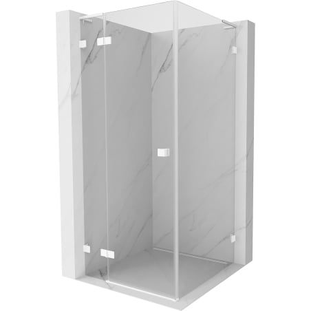 Mexen Lunar L Duschkabine schwenkbar links 100 x 100 cm, transparent, weiß - 834L-100-100-20-00-L