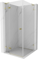 Mexen Lunar L Duschkabine, schwingtür Links 80 x 80 cm, transparent, gold - 834L-080-080-50-00-L