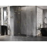Mexen Lunar L Duschkabine, schwenkbar, links, 85 x 80 cm, transparent, gold - 834L-085-080-50-00-L