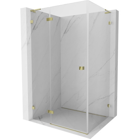 Mexen Lunar L Duschkabine, schwenkbar links, 100 x 90 cm, transparent, gold - 834L-100-090-50-00-L