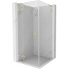 Mexen Lunar L Duschkabine schwenkbar links 80 x 80 cm, transparent, gebürstetes Gold - 834L-080-080-55-00-L