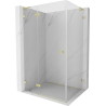 Mexen Lunar L Duschkabine drehbar links 90 x 80 cm, transparent, gebürstet gold - 834L-090-080-55-00-L