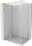Mexen Lunar L Duschkabine drehbar links 90 x 80 cm, transparent, gebürstet gold - 834L-090-080-55-00-L