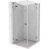 Mexen Lunar L Duschkabine, nach links öffnend, 100 x 100 cm, transparent, Roségold - 834L-100-100-60-00-L