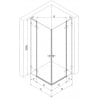 Mexen Lunar L Duo Duschkabine schwenkbar links 105 x 75 cm, transparent, schwarz - 834L-105L-075P-70-00