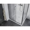 Mexen Apia Duschkabine verschiebbar 90 x 80 cm, transparent, Chrom + Duschwanne Flat - 840-090-080-01-00-4010