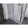 Mexen Apia Duschkabine verschiebbar 90 x 80 cm, transparent, Chrom + Duschwanne Flat - 840-090-080-01-00-4010