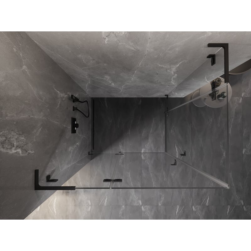 Mexen Lunar L Duo Duschkabine schwenkbar links 105 x 90 cm, transparent, schwarz - 834L-105L-090P-70-00