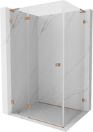 Mexen Lunar L Duschkabine schwenkbar links 100 x 80 cm, transparent, gebürstetes Kupfer - 834L-100-080-65-00-L