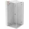 Mexen Lunar L Duschkabine, rechts öffnend, linksseitig, 90 x 90 cm, transparent, gebürstetes Kupfer - 834L-090-090-65-00-L