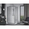 Mexen Apia Schiebeduschkabine 100 x 70 cm, transparent, Chrom + Duschwanne Flat - 840-100-070-01-00-4010