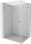 Mexen Lunar L Duschkabine, links angeschlagene Tür, 95 x 90 cm, transparent, gebürstetes Kupfer - 834L-095-090-65-00-L