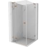 Mexen Lunar L Duschkabine, schwenkbar, links, 100 x 100 cm, transparent, gebürstetes Kupfer - 834L-100-100-65-00-L