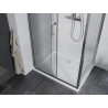 Mexen Apia Schiebeduschkabine 120 x 70 cm, transparent, Chrom + Duschwanne Flat - 840-120-070-01-00-4010