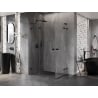 Mexen Lunar L Duo Duschkabine, schwenkbar links 115 x 80 cm, transparent, schwarz - 834L-115L-080P-70-00