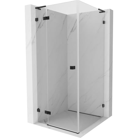 Mexen Lunar L Duschkabine, linksseitig öffnend, 90 x 90 cm, transparent, schwarz - 834L-090-090-70-00-L