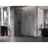 Mexen Lunar L Duschkabine Drehbar Links 100 x 100 cm, Transparent, Schwarz - 834L-100-100-70-00-L