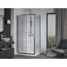 Mexen Apia Duschkabine Schiebetür 130 x 70 cm, transparent, Chrom + Duschwanne Flat - 840-130-070-01-00-4010