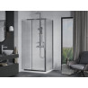 Mexen Apia Duschkabine, Schiebetür 140 x 70 cm, transparent, Chrom + Duschwanne Flat - 840-140-070-01-00-4010