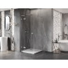 Mexen Lunar L Duschkabine, schwenkbar, links, 80 x 80 cm, transparent, gebürstetes Nickel - 834L-080-080-97-00-L