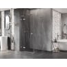 Mexen Lunar L Duschkabine links öffnend 100 x 100 cm, transparent, gebürsteter Nickel - 834L-100-100-97-00-L
