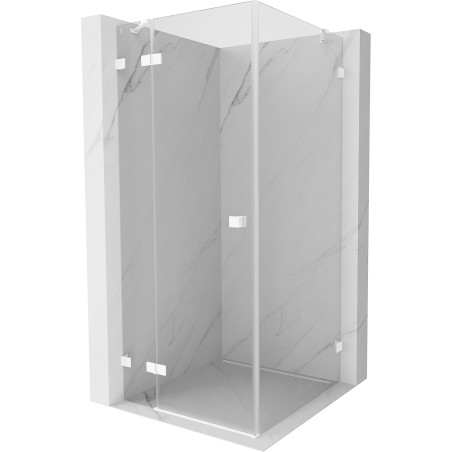 Mexen Lunar Duschkabine Schwingtür links 100 x 100 cm, transparent, weiß - 834-100-100-20-00-L