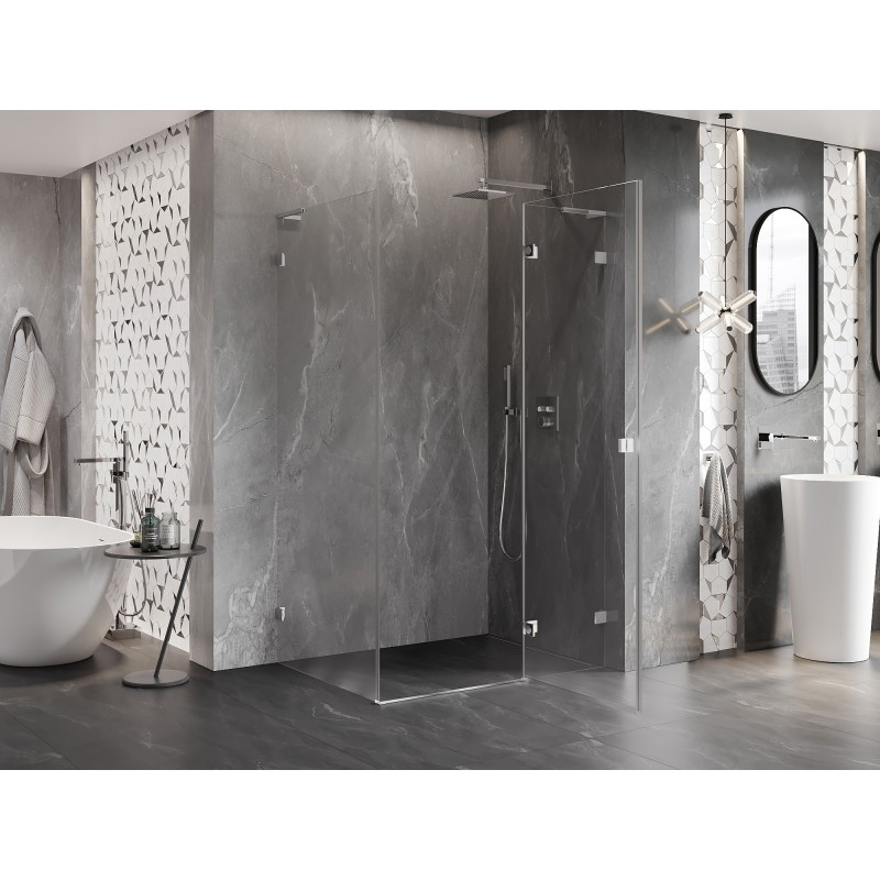 Mexen Lunar L Duschkabine, rechts öffnend 90 x 80 cm, transparent, chrom - 834L-090-080-01-00-P