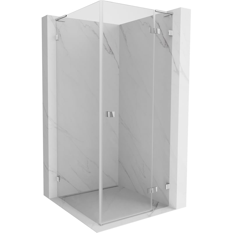 Mexen Lunar L Duschkabine, schwenkbar, rechts, 90 x 90 cm, transparent, Chrom - 834L-090-090-01-00-P