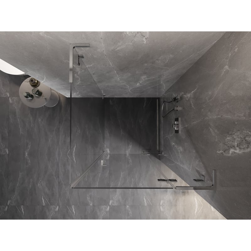 Mexen Lunar L Duschkabine, schwenkbar, rechts, 90 x 90 cm, transparent, Chrom - 834L-090-090-01-00-P