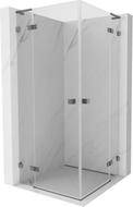 Mexen Lunar L Duo Duschkabine klappbar 70 x 70 cm, transparent, Gun Metal - 834L-070L-070P-95-00
