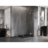 Mexen Lunar L Duschkabine, rechts öffnend, 90 x 90 cm, transparent, gold - 834L-090-090-50-00-P