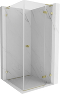 Mexen Lunar L Duschkabine, rechts öffnend, 90 x 90 cm, transparent, gold - 834L-090-090-50-00-P