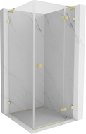 Mexen Lunar L Duschkabine zum Schwingen rechts 80 x 80 cm, transparent, gold gebürstet - 834L-080-080-55-00-P