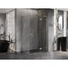 Mexen Lunar L Duschkabine drehbar rechts 85 x 80 cm, transparent, gebürstetes Gold - 834L-085-080-55-00-P