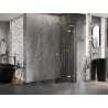 Mexen Lunar L Duschkabine, rechts angeschlagen, 90 x 90 cm, transparent, gebürstetes Gold - 834L-090-090-55-00-P