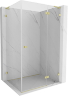 Mexen Lunar L Duschkabine schwenkbar rechts 100 x 90 cm, transparent, gebürstetes Gold - 834L-100-090-55-00-P