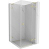 Mexen Lunar L Duschkabine rechts öffnend 100 x 100 cm, transparent, gebürstetes Gold - 834L-100-100-55-00-P