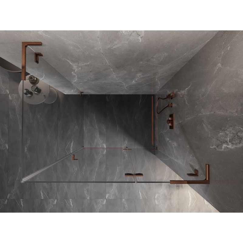 Mexen Lunar L Duschkabine rechts öffnend 95 x 80 cm, transparent, Roségold - 834L-095-080-60-00-P