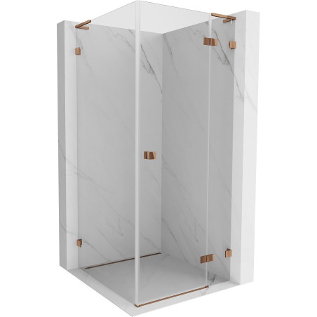 Mexen Lunar L Duschkabine rechte Schwingtür 90 x 90 cm, transparent, Roségold - 834L-090-090-60-00-P