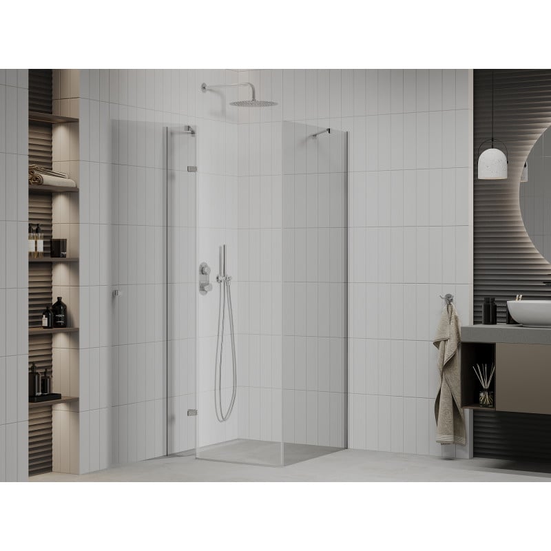 Mexen Roma Duschkabine schwenkbar 100 x 100 cm, transparent, Chrom - 854-100-100-01-00