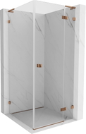 Mexen Lunar L Duschkabine, rechts öffnend, 100 x 100 cm, transparent, Roségold - 834L-100-100-60-00-P