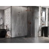 Mexen Lunar L Duschkabine, rechts öffnend, 100 x 100 cm, transparent, Roségold - 834L-100-100-60-00-P