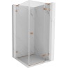 Mexen Lunar L Duschkabine rechts angeschlagen 80 x 80 cm, transparent, gebürstetes Kupfer - 834L-080-080-65-00-P