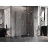 Mexen Lunar L Duschkabine, schwenkbar, rechts 95 x 80 cm, transparent, gebürstetes Kupfer - 834L-095-080-65-00-P