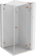 Mexen Lunar L Duschkabine rechts öffnend 90 x 90 cm, transparent, gebürstetes Kupfer - 834L-090-090-65-00-P